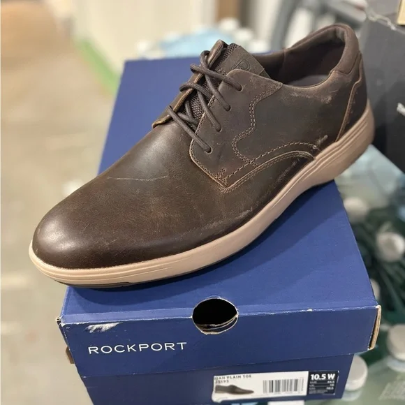 Rockport Men's Dark Brown Oxfords size 10.5 New in Box - Picture 4 of 7